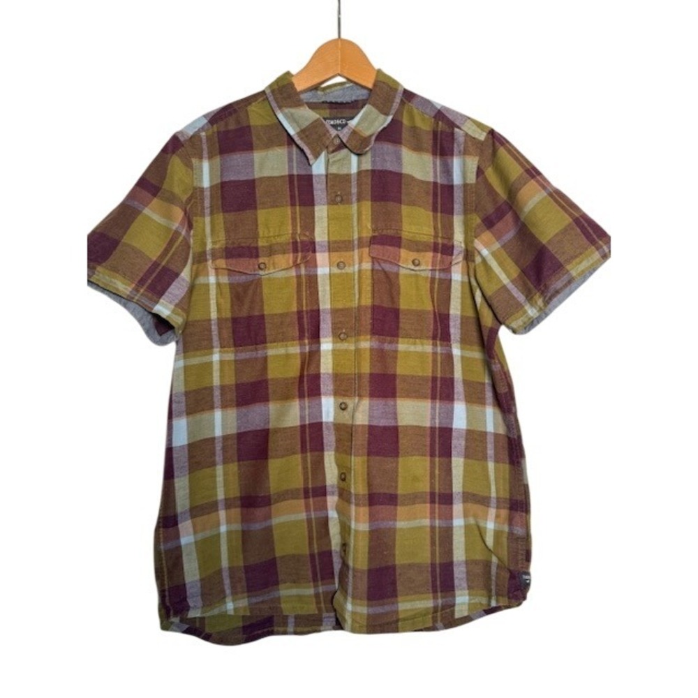 Toad & Co Mens Plaid Short Sleeve Button Up Shirt‎ - Medium